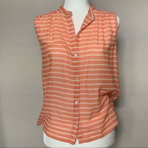 J. Crew Sleeveless Blouse with White Stripes !!
